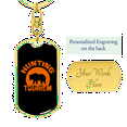 thumbnail image 3 of Bear Hunting Tourism Stainless Steel or 18k Gold Premium Swivel Dog Tag Keychain, 3 of 10