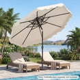 thumbnail image 2 of Gymax 10 FT Patio Umbrella w/Push Button Tilt & Crank 2-Tier Vented Top 8 Metal Ribs Beige, 2 of 10
