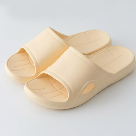 

ZXHACSJ Summer Unisex Soft Bottom Indoor Slippers Non-Slip Couple Bathroom Slippers Yellow 37