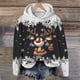 thumbnail image 2 of WILLBEST Sudadera con Capucha Oversize para Mujer, Estilo Casual, con Estampado Navideño de Ciervos con Cabeza Grande y Copos de Nieve, Cuello Redondo, Manga Larga y Diseño Ligero Chica​​, 2 of 4