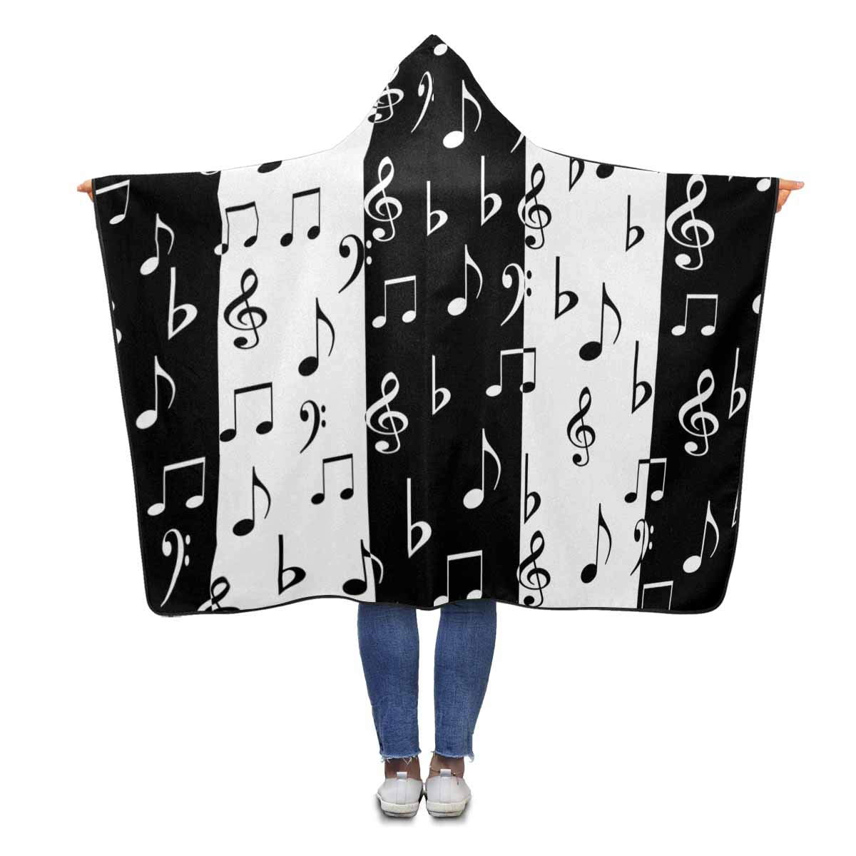 Hatiart Music Note Black White Hooded Blanket 56x80 Inches Adults Girls Boys Wearable Blankets Walmart Canada