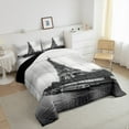 thumbnail image 3 of Homewish Teens Female Eiffel Tower 3 Pieces Queen Comforter Set,Romantic Lover Couple Ultra Soft Bedding Sets,Happy Valentine's Day Bedding Comforter Set Breathable,Ultra Soft Home Decor,Reversible, 3 of 8