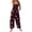 #12Dark Purple, variant on Women's Halloween Black Silhouette Pumpkin Print Adjustable Strap Bib Overalls Wide Leg Jumpsuit With Pockets Brown 2XL