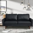 thumbnail image 2 of HomeStock Modern Motifs Stylish Modern Comfortable Couch for Living Room & Office Seating-Color:Black,Size:Leather Sofa, 2 of 5