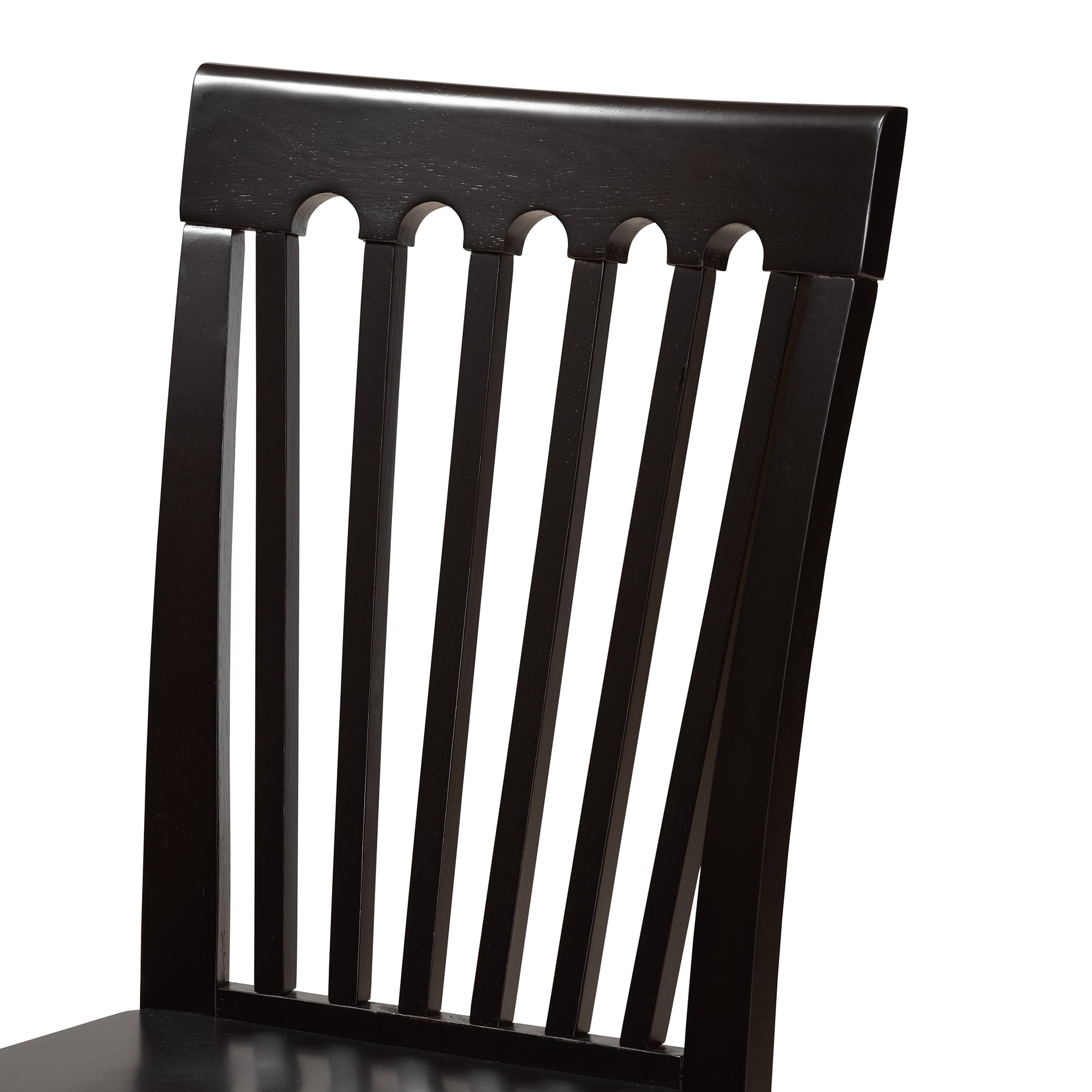 Baxton Studio Minette Modern and Contemporary Transitional Dark Brown Finished Wood 2-Piece Dining Chair Set