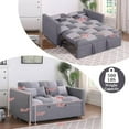 thumbnail image 6 of 3 in 1 Convertible Pull Out Sofa Bed, Teddy Sleeper Sofa Couch with Adjustable Backrest, Loveseat with Pull Out Bed for Living Room, Grey, 6 of 6