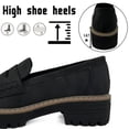thumbnail image 5 of CHICVOMEY Vintage Penny Loafers for Women Slip On Platform Shoes with Lug Sole Arch Support Comfort Non-Slip Work Shoes for office Business Casual, 5 of 9
