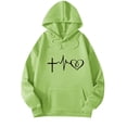 thumbnail image 3 of shqvo Hoodies for Women Solid Color Hooded Sweatshirt Long Sleeve Sweater shirt Heart Print Hoodie with Pockets Valentines Sweatshirt Plus Size Fashion Clothes, 3 of 3