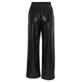 thumbnail image 2 of Women Wide-leg Pants Women's Wide-leg Flared Pants High Waist Elastic Streetwear Solid Color Trousers High-waisted Flared Pants, 2 of 8