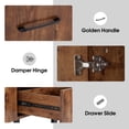 thumbnail image 4 of BarberPub Accent Storage Cabinet with Drawers, shelf for Living Room, Hallway, Brown&Black, 4 of 6