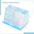 thumbnail image 5 of Acrylic Pen Holder, Iridescent Desk Organizer, Two Compartments and Built-in Phone Holder Storage for Pencils, Cosmetics, Makeup Brushes, 5 of 7
