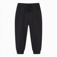 thumbnail image 2 of Gibobby Boys Pants Toddler Baby Boys Elastic Waist Casual Pants 2T 3T 4T 5T 6T 7T 8T Solid Color Trousers Winter Fall Outfits Little Boys Winter Pants(12-18 Months,Black), 2 of 4