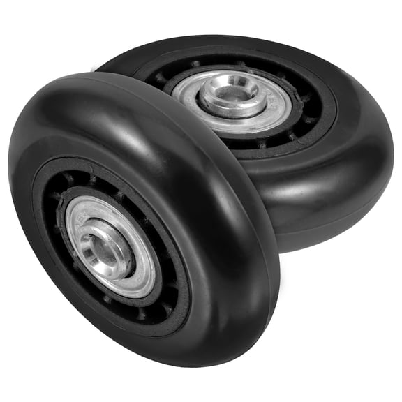 FELTECHELECTR 2Pcs Universal Black Luggage Wheels Replacement for Suitcase with Easy Installation