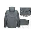 thumbnail image 4 of Little Donkey Andy Men's Waterproof Rain Jacket Outdoor Lightweight Rain Shell Coat for Hiking, Golf, Travel (Grey L), 4 of 7