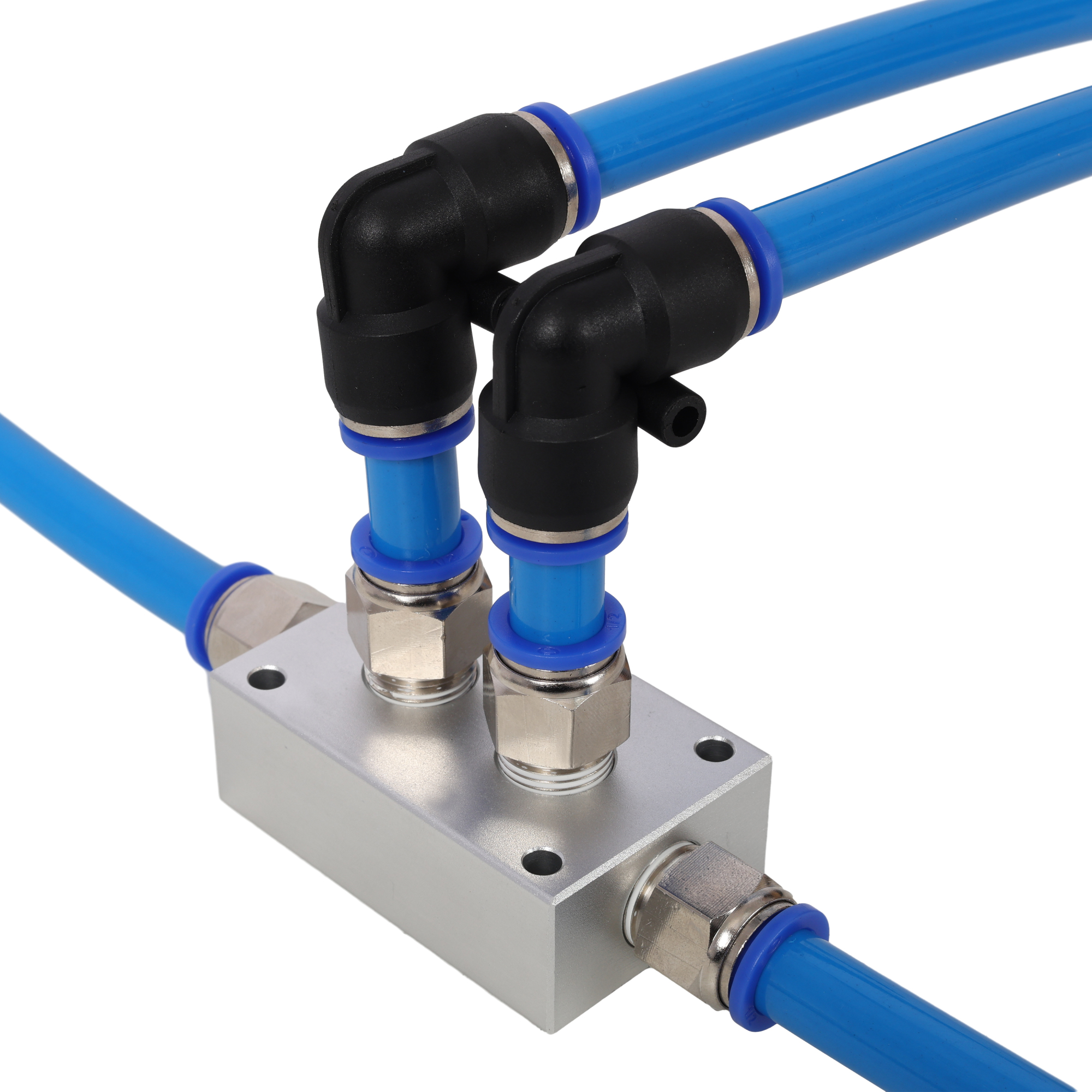 Air Push to Connect Kit: Complete 1/2" (OD) / 3/8" (ID) x 100-Feet TPEE Tubing Air Piping System