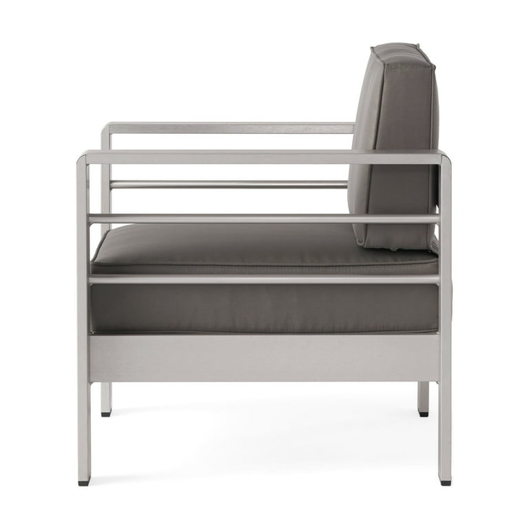 Noble House Cape Coral Piece Outdoor Conversation Set in Silver