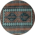 thumbnail image 1 of Ahgly Company Indoor Round Persian Light Blue Traditional Area Rugs, 5' Round, 1 of 4