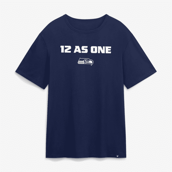 Men's  College Navy Seattle Seahawks Super Bowl LX 12 as One T-Shirt
