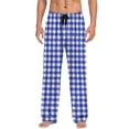 thumbnail image 4 of Tnhcen Men's Plaid Print Elastic Waist Drawstring Two - Pocket Straight - Leg Pajama Pants, Soft 95% Polyester 5% Spandex Loungewear Sleepwear for Men S - 3XL, 4 of 6
