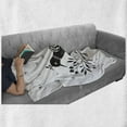 thumbnail image 6 of Folk Art Soft Flannel Fleece Throw Blanket, Monochrome Graphic of Bird on Thin Berry Branch Small Sun Motifs, Cozy Plush for Indoor and Outdoor Use, 70" x 90", Charcoal Grey White, by Ambesonne, 6 of 6