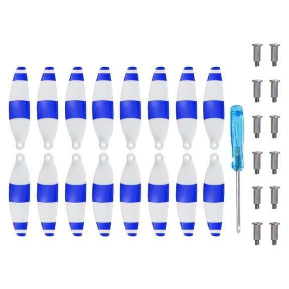 Mini 2 RC Propellers Blades Props White Blue with Screwdriver/Screw, for Mini 2 Drone, Quadcopter, Pack of 16