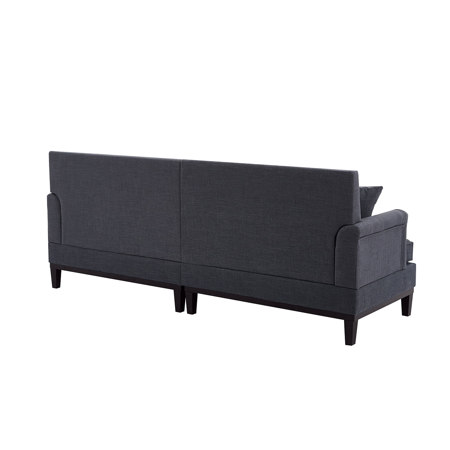Kadyn Upholstered Loveseat Sofa, Sofa Couches with Wooden Legs and Two Throw Pillows for Living Room, Grey