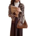 thumbnail image 2 of Bolso de mujer Diseñador de la marca Cremallera Bolsos pequeños Señora Moda PU Bolso de hombro de cuero Casual Hobos Bolsos marrones JAMW Sencillez, 2 of 5