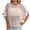 Beige, variant on Summer Tops for Women Crochet Cover Up Loose Fit Hollow Out Top Crew Neck Vacation Blouse