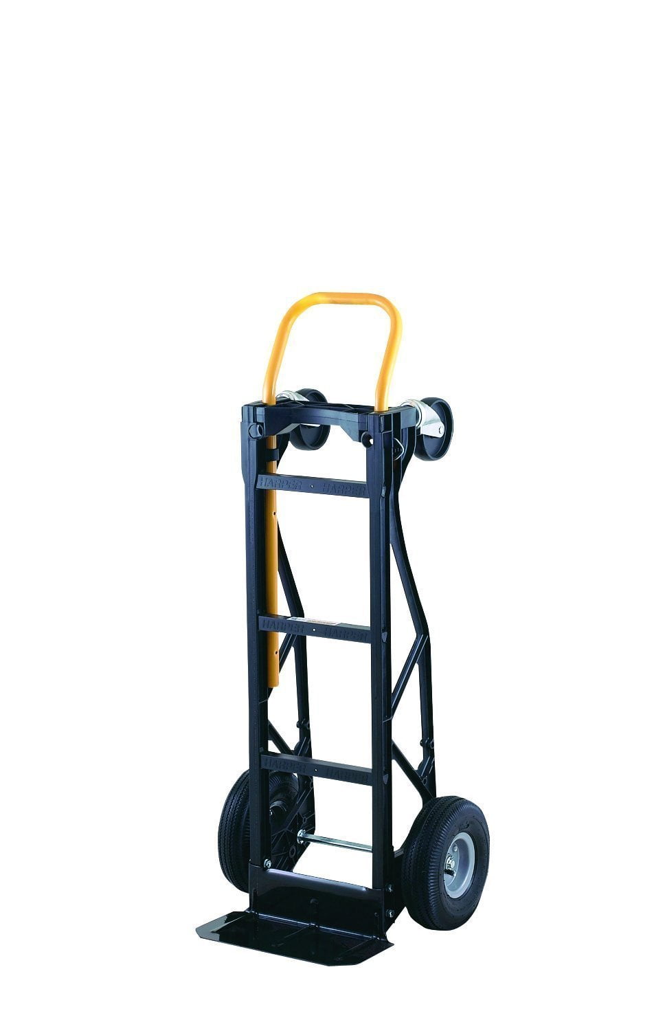 Harper Trucks PGDYK1635PKD Convertible Hand Truck and Dolly with 10in Black/Yellow for sale online Pneumatic Wheels 
