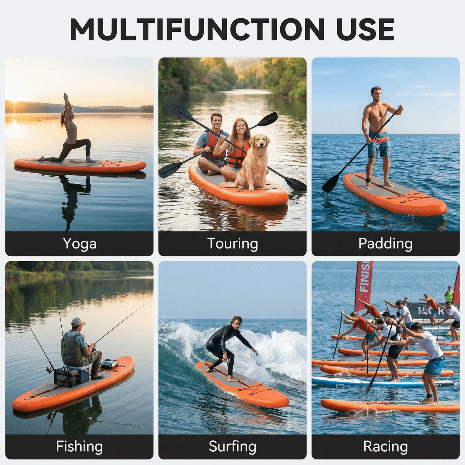 TLSUNNY 10' Inflatable Stand up Paddle Board 5.9" Thick with Premium SUP Paddle Board Accessories for All Skill Levels