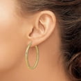 thumbnail image 3 of 10k Yellow Gold 3x35 Diamond-cut Round Hoop Earrings - 45mm, 3 of 6