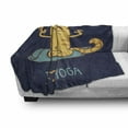 thumbnail image 3 of Animal Soft Flannel Fleece Throw Blanket, I Love Yoga Theme Cartoon Cat Exercise Mat Lotus Position, Cozy Plush for Indoor and Outdoor Use, 60" x 80", Pale Blue Dark Blue, by Ambesonne, 3 of 6