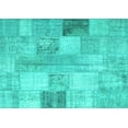 thumbnail image 1 of Ahgly Company Machine Washable Indoor Rectangle Patchwork Turquoise Blue Transitional Area Rugs, 2' x 5', 1 of 4