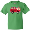 thumbnail image 3 of Inktastic Valentine Fire Truck Heart Bear Youth T-Shirt, 3 of 5