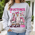 thumbnail image 2 of Breast Cancer Awareness Shirt, In October We Wear Pink Duck Sweatshirt, Funny Halloween Pink Ribbon Gift, Survivor Support Hoodie and T-Shirt, Gift for Women, 2 of 9