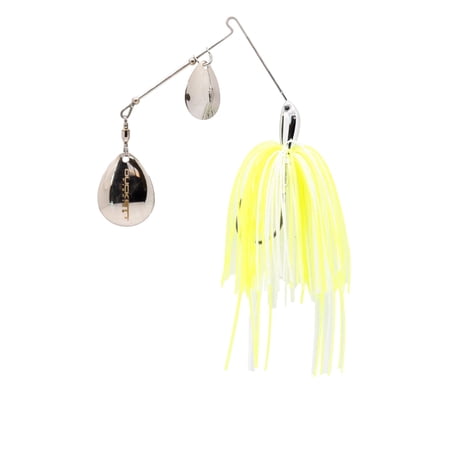 Duckett Fishing BD Spinnerbait Double Colorado Life-Like Action Fishing Lure White Chartreuse 1/2 oz