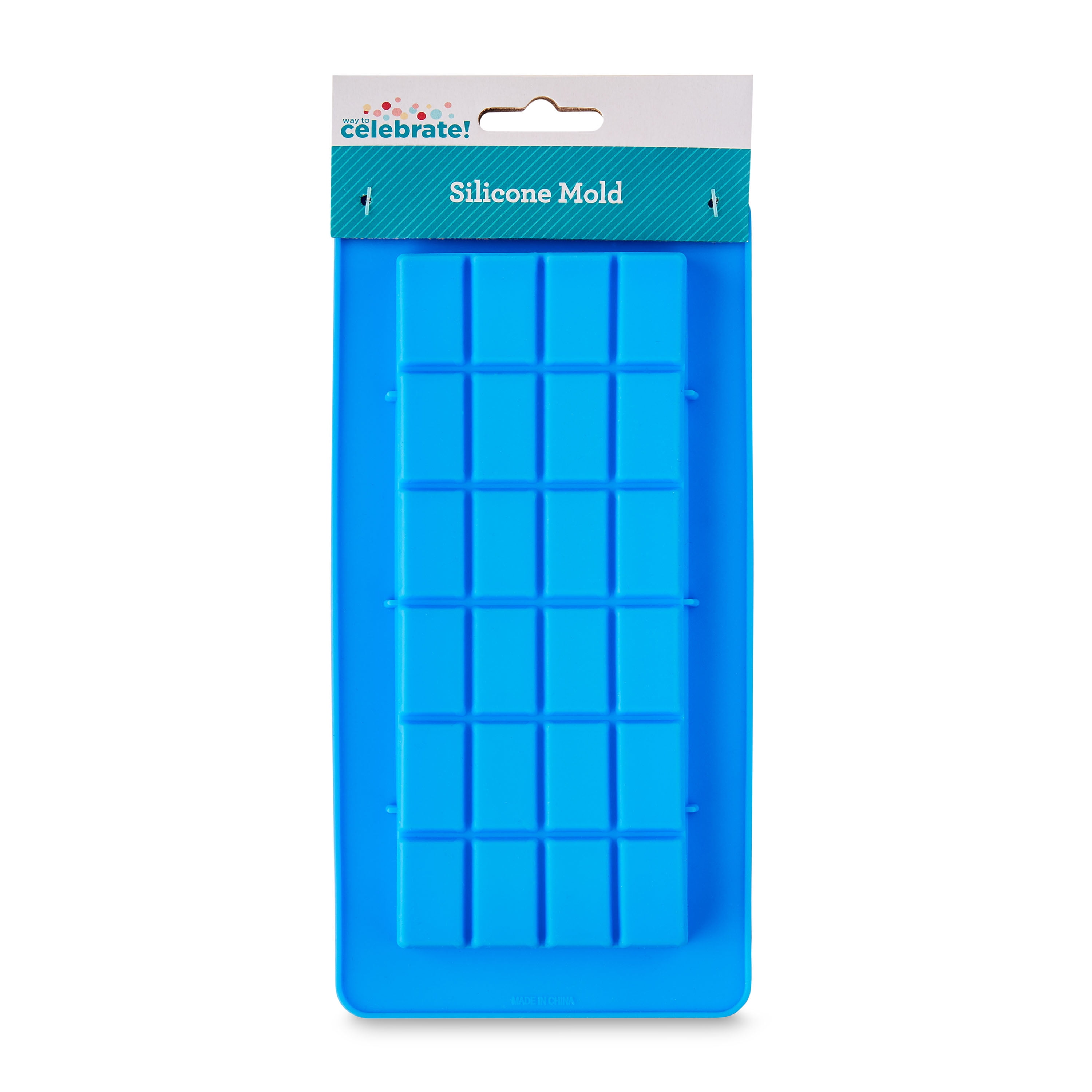 1 Count, 4 x 8 IN, Chocolate Bar Shape, Silicone Chocolate, Candy and Baking Mold, by Way To Celebrate