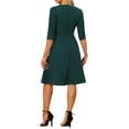thumbnail image 3 of INSPIRE CHIC Women's V Neckline Dress Pockets Elegant Dresses with Belt, 3 of 5