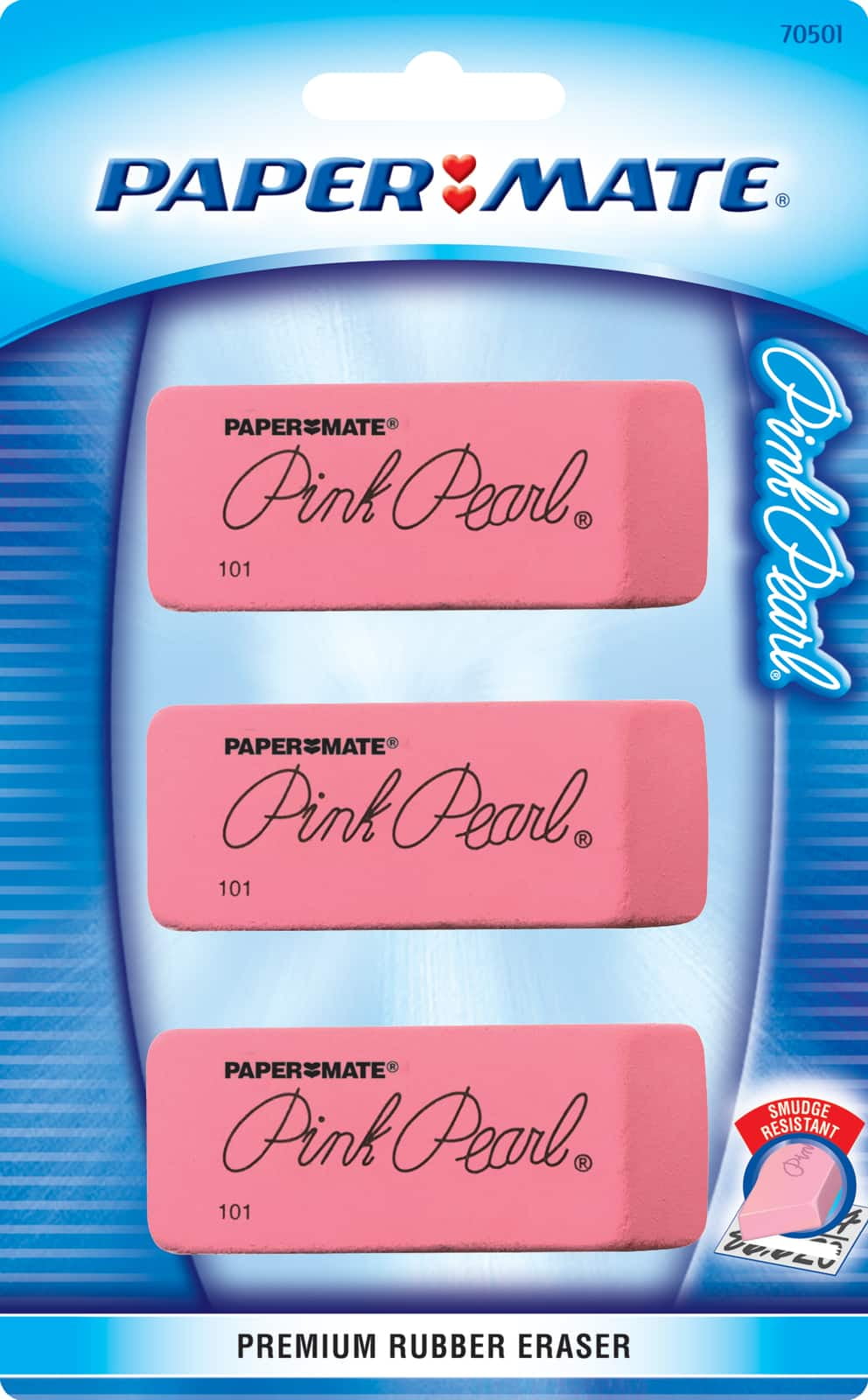 12 Packs 3 ct. (36 total) Paper Mate® Pink Pearl® Erasers