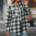thumbnail image 5 of BILIKEYU Women's Plaid Flannel Shacket Button Down Long Sleeve Casual Shirts, Flannel Shirt Women, Fall Outfits for Women, Fall Womens Tops, 5 of 5