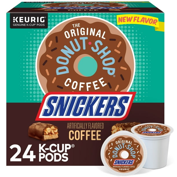 The Original Donut Shop, Snickers Flavored KCup Coffee Pods, 24 Count
