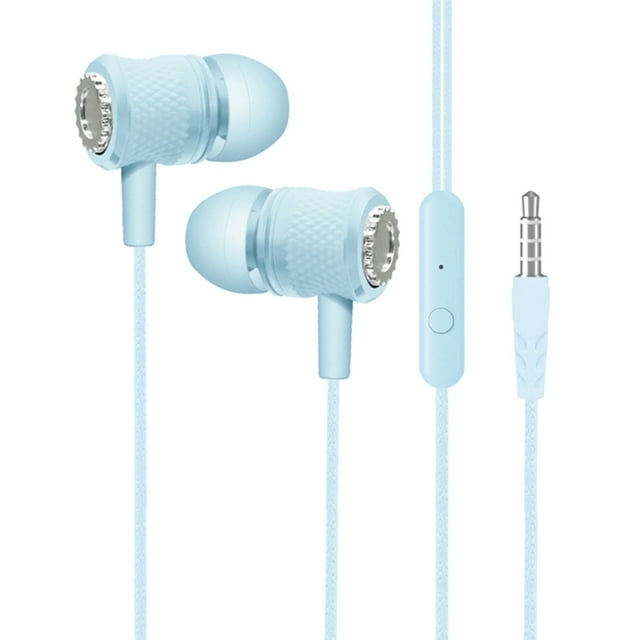 Wired In-Ear Headphones with Built-in Microphone Universal 35mm Audio Jack Compatible for Smartphones Laptops Tablets MP3 Players and Portable Gaming Devices