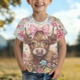 thumbnail image 2 of Byoo Big Girl Cow Print Crew Neck T Shirt Short Sleeve Casual Soft Kids Tee Shirt, 2 of 5