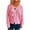 Pink, variant on Uootdi Women's Crochet Flower Cardigan V Neck Button Up Knit Sweater Casual Loose Fit Puff Sleeve Fall Winter Top Trendy Boho Floral Embellished Knitwear for Daily Outfit