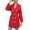 Red, variant on IROINNID Women's Overcoat Long Sleeve Solid Color Notch Lapel V-Neck Outwear, Comfy Spring and Autumn Lapel Buttoned Long Belted Blazer Coat