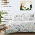 thumbnail image 4 of Spring Floral Duvet Cover Set, Colorful Botanical Wildflower Summer Soft Duvet Cover Queen Size Bedding Set 4 Pieces, 1 Quiltcover and 2 Pillowcases with Zipper, 1 Bed Sheet for All Seasons, 4 of 9