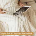 thumbnail image 2 of Pom Poms Fluffy Faux Fur Throw Blanket, Boho Cozy Fuzzy Blanket Throw 50x60, Warm Shaggy Plush Couch Blanket, Aesthetic Furry Velvet Throw Blanket for Bed Sofa Office Chair, Tie Dye Black C265, 2 of 6