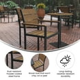 thumbnail image 6 of Flash Furniture Finch Commercial Grade Patio Chair with Arms, Stackable Side Chair with Faux Teak Poly Slats and Metal Frame, Natural/Gray, 6 of 12