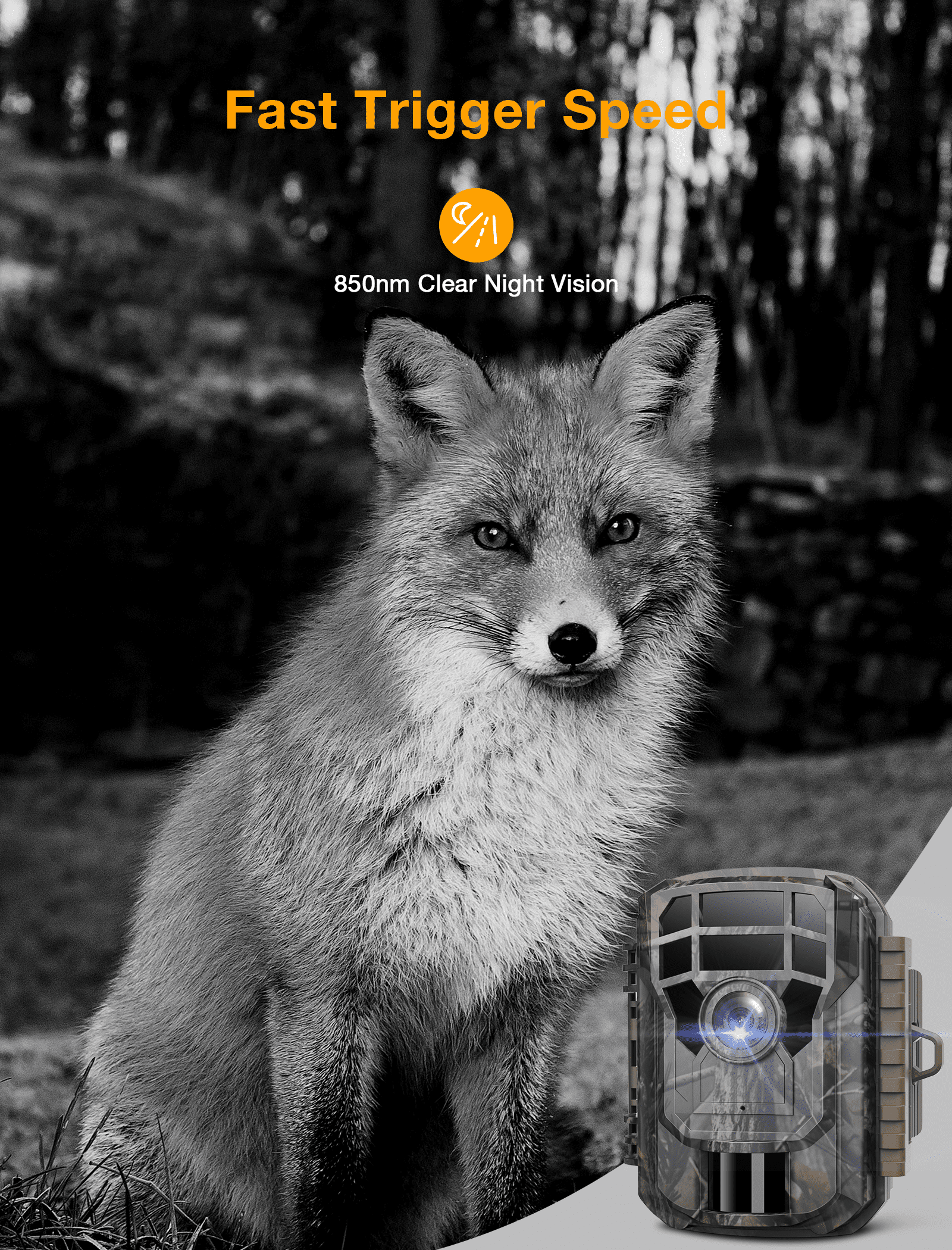 CAMPARK Trail Camera with SD Card 24MP 1080P Game Hunting Camera with Night Vision Waterproof