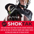 thumbnail image 3 of Franklin Sports Youth Football Receiver Gloves - Shoktak Youth Gloves - Kids Football Gloves - High Grip Football Gloves - Black - Youth Medium, 3 of 7